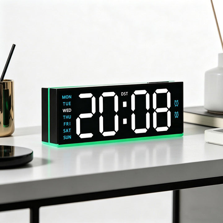 Digital alarm clock with large LED display and dual alarm function Bowlift