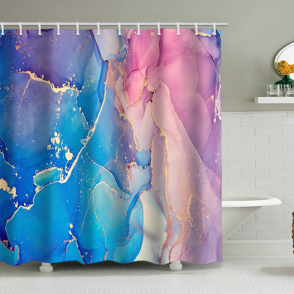 Artistic Marble Design Shower Curtain Bowlift