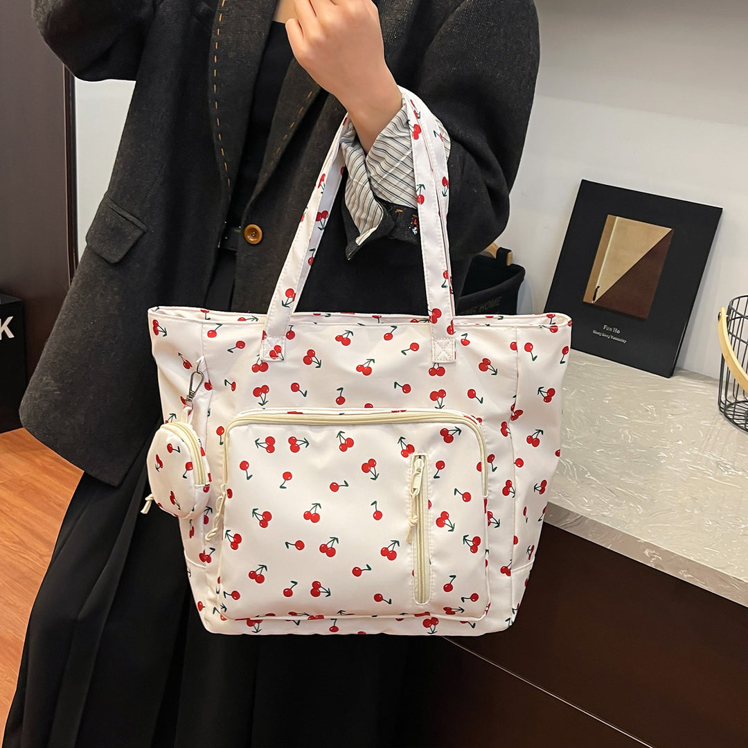 Functional Floral Print Tote Bag Bowlift