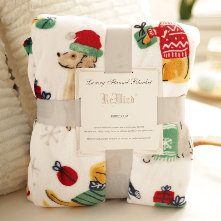 Playful Animal-Themed Plush Throw Blanket
