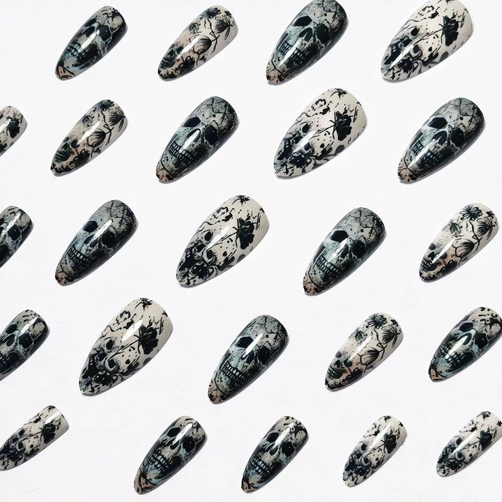 Art Nails in Creative Skull Design Bowlift