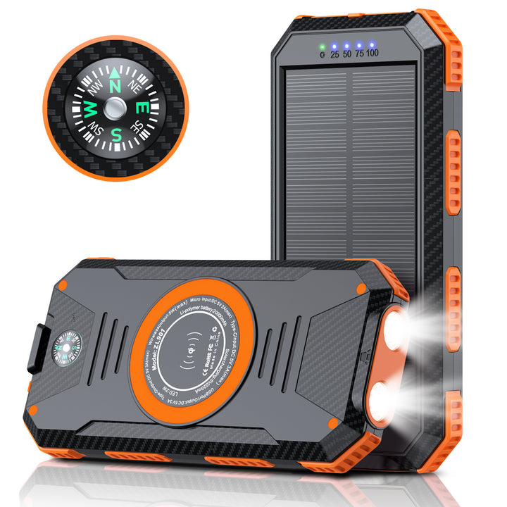 Solar-powered power bank with integrated compass and LED lighting Bowlift