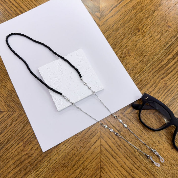 Beaded Eyewear Chain with Silver Accents Bowlift