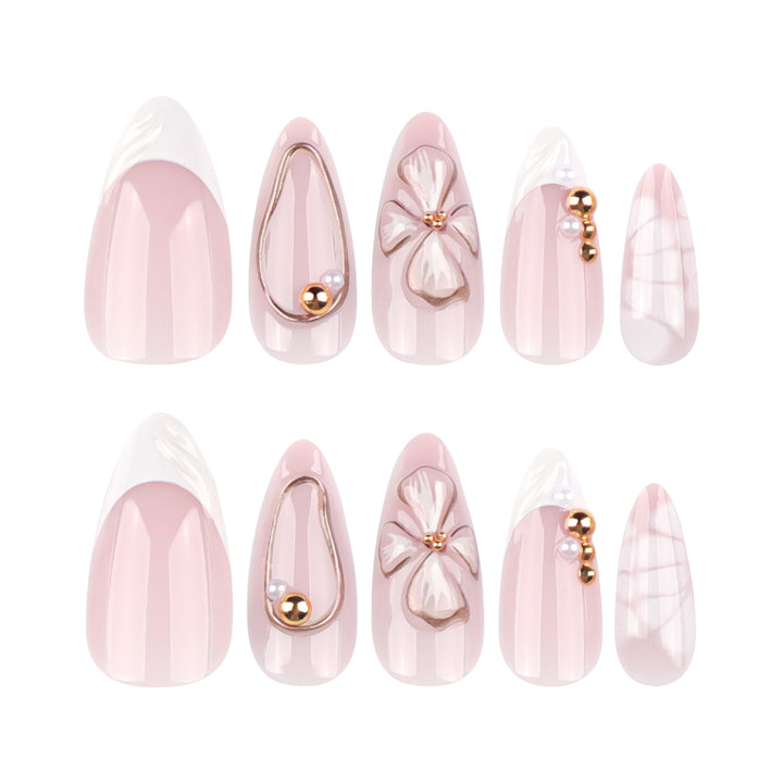 Artful stiletto nails with floral and shimmering decor Bowlift