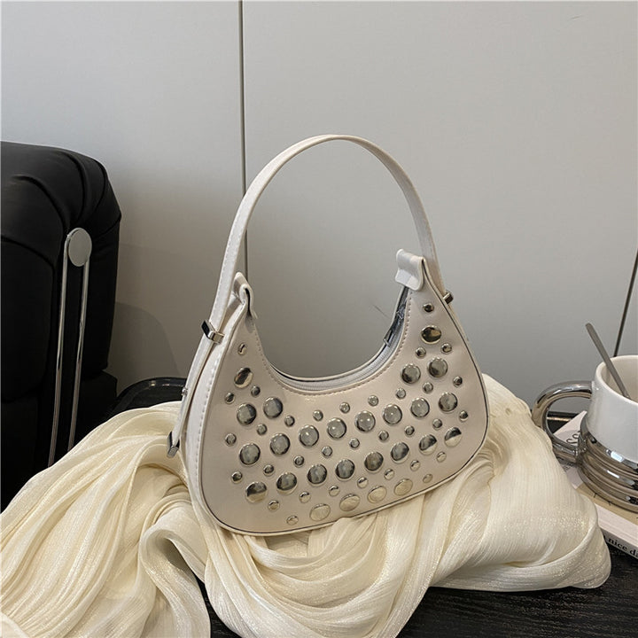 Studded Leather Hobo Bag Bowlift