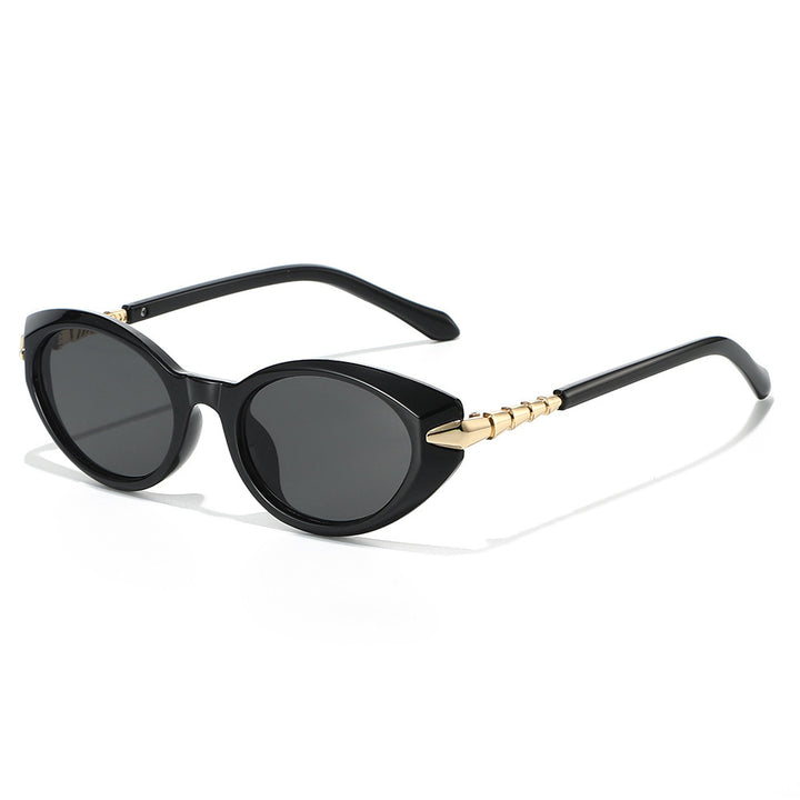 Designer Cat-Eye Sunglasses with Gold Accents Bowlift