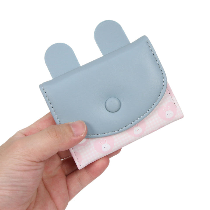 Compact rabbit-themed coin purse with snap closure and card slots Bowlift
