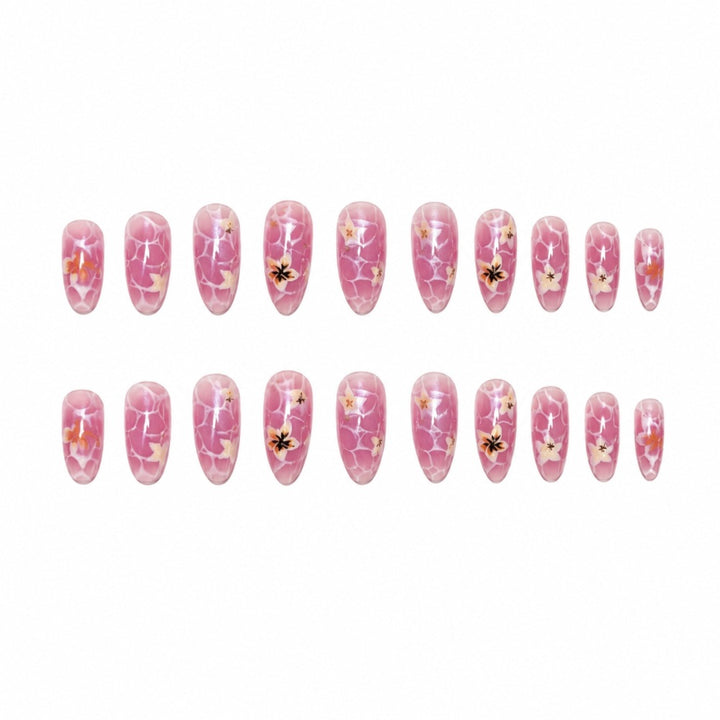 Artistic Floral-Patterned Press-On Nails Bowlift