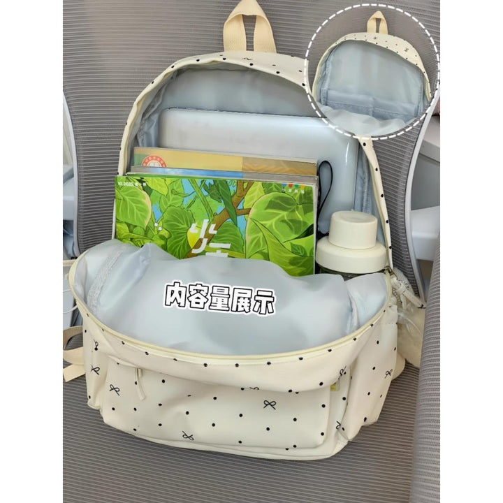 Stylish Polka Dot Casual Backpack Bowlift