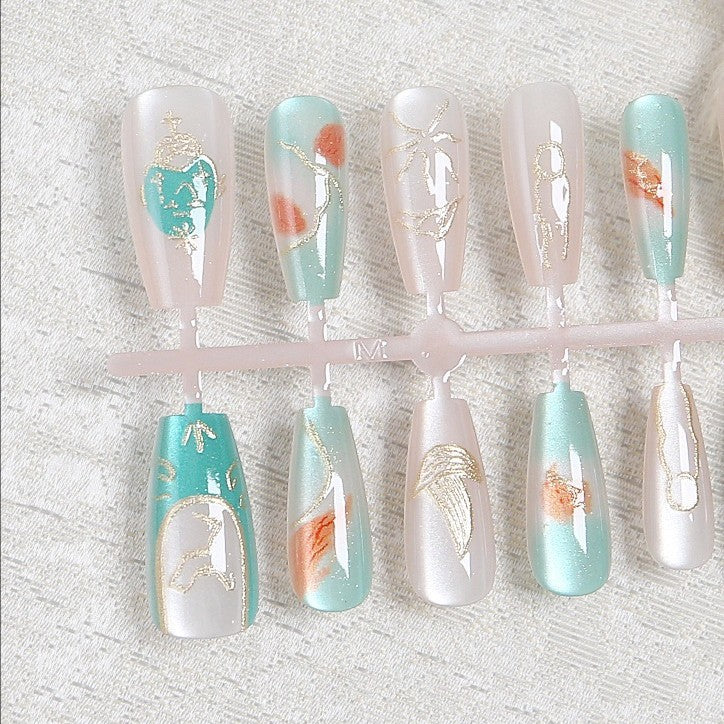 Intricate Design Press-On Nail Set Bowlift