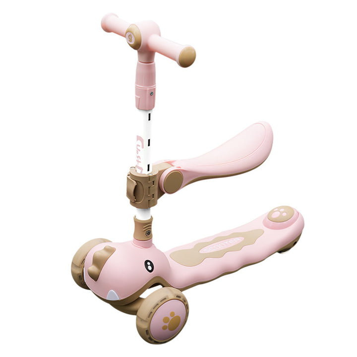 Animal-Themed Lean-to-Steer Kick Scooter Bowlift