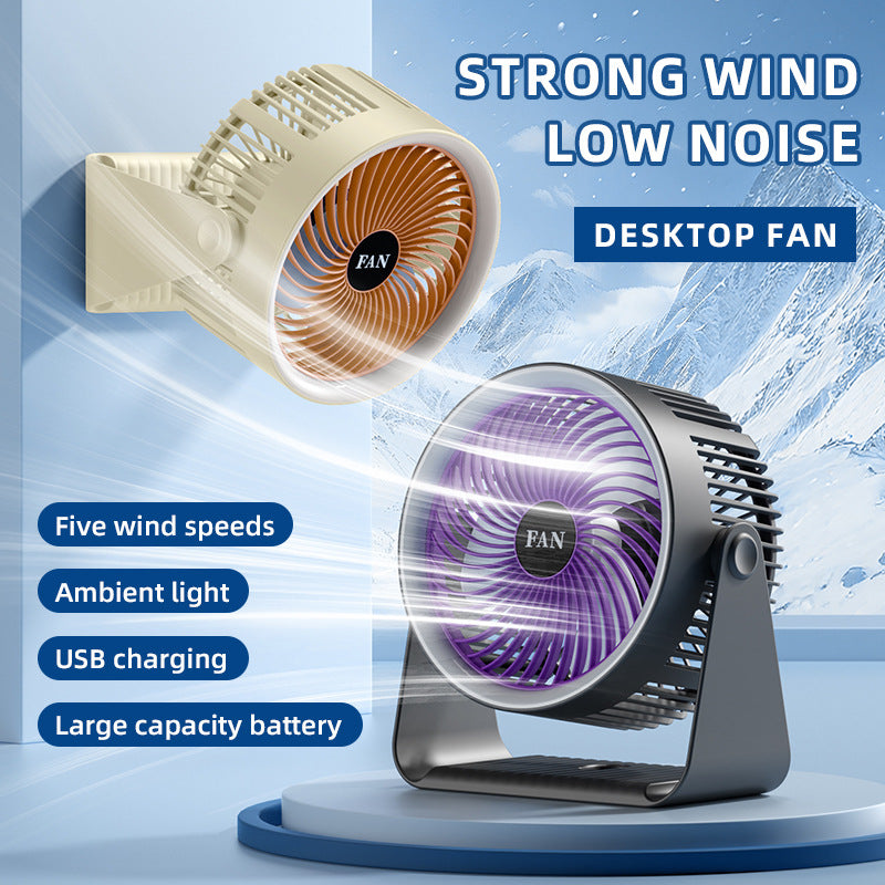 Unisex USB Rechargeable Multifunctional Desk Fan Bowlift