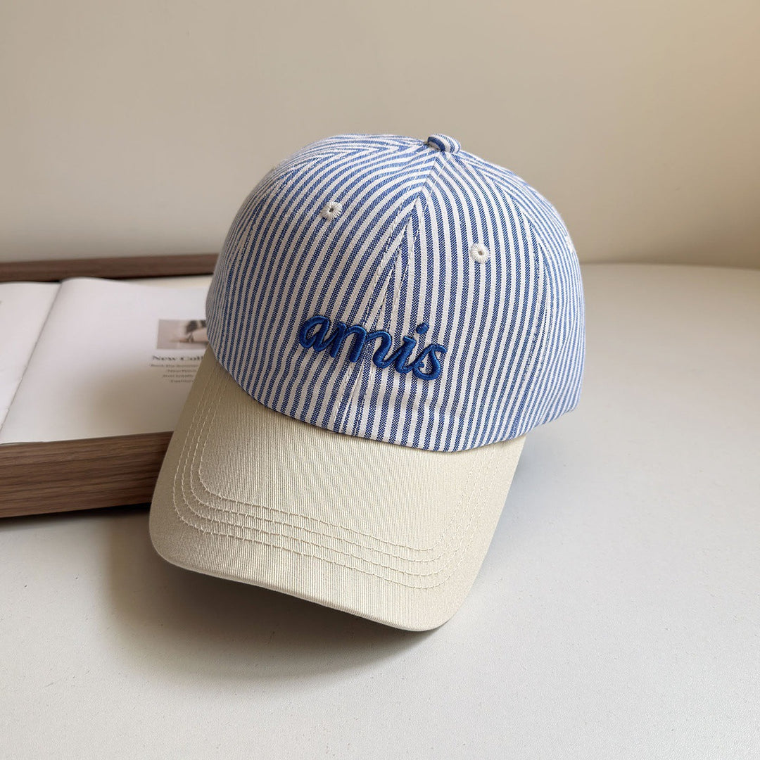 Women's Striped Cotton Baseball Cap Bowlift