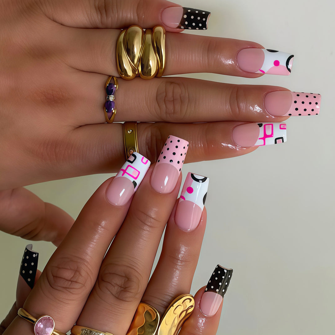 Decorative Long Press-On Nail Art Tips Bowlift