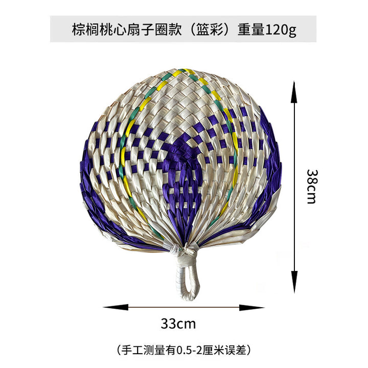 Women hand-woven fan made of natural material Bowlift