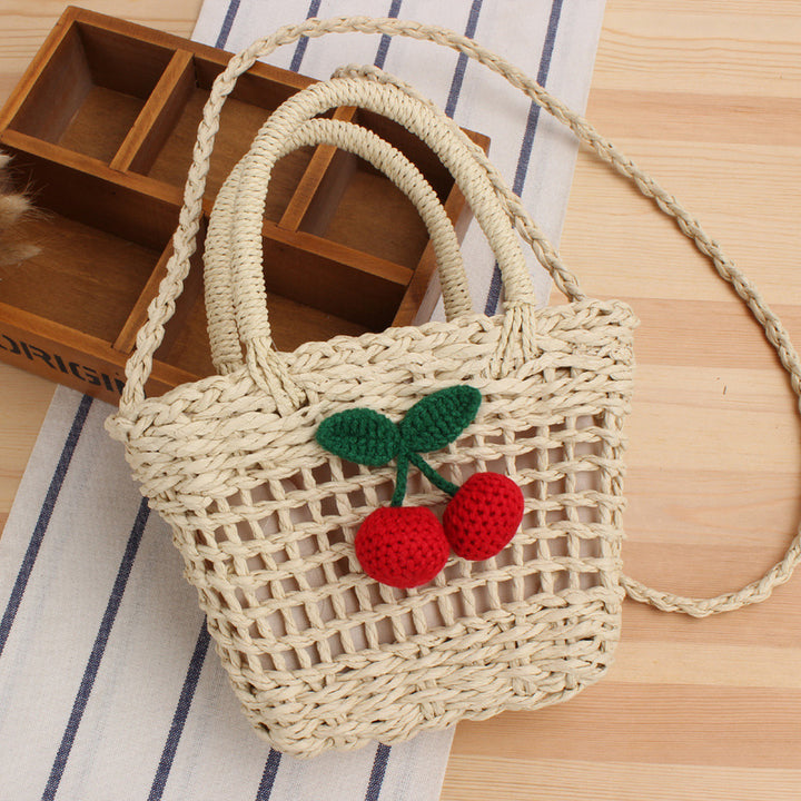 Shoulder bag with handmade fruit motif Bowlift