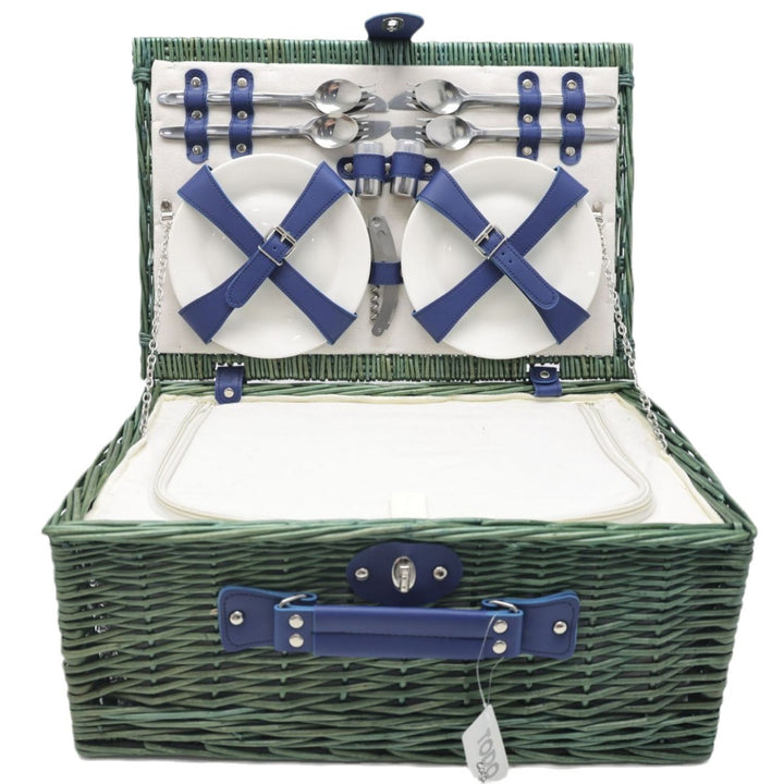 Women's picnic basket with integrated dish set and stylish accessories Bowlift