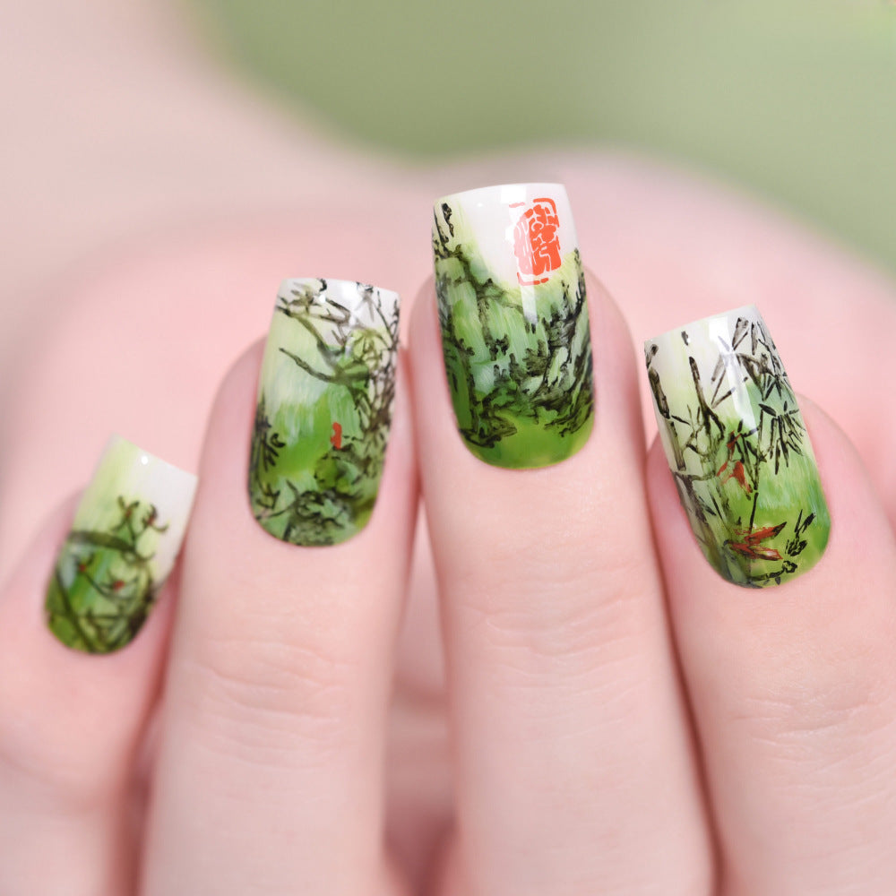 Artificial nails with bamboo design Bowlift