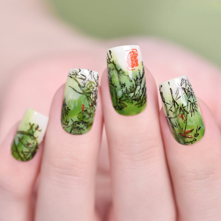 Artificial nails with bamboo design Bowlift