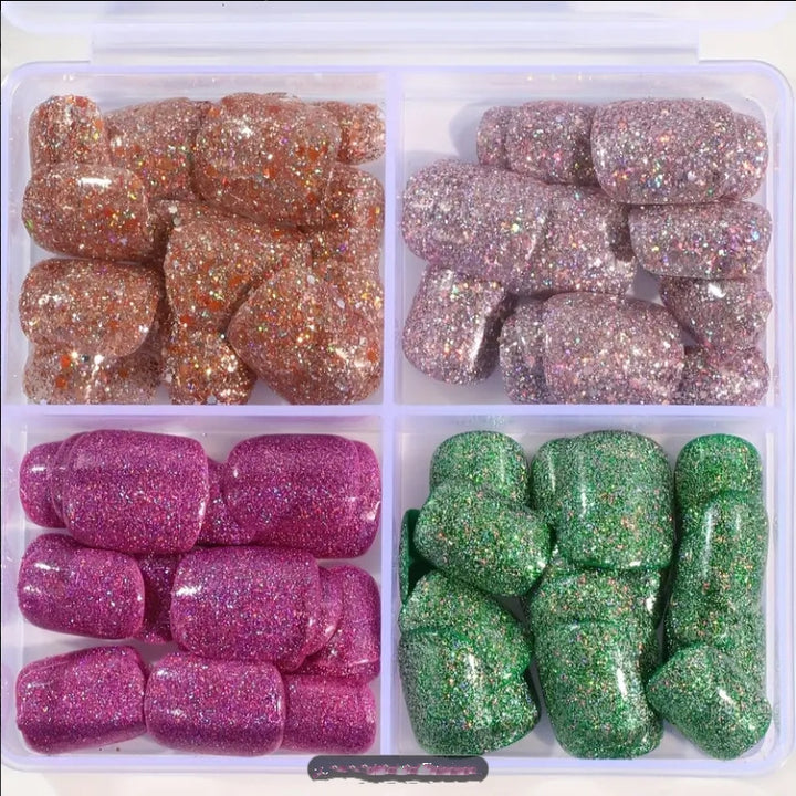 DIY Glitter Press-On Nails Bowlift