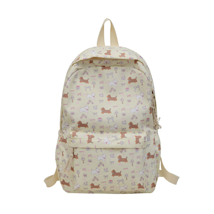 Playful Dog Patterned Backpack Bowlift