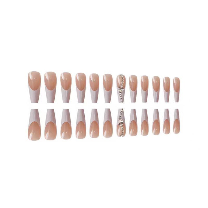 Elegant Long French Tip Acrylic Nail Art Bowlift