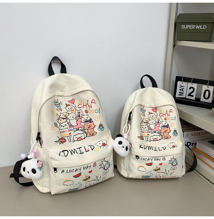 Playful Illustrated Character Backpack