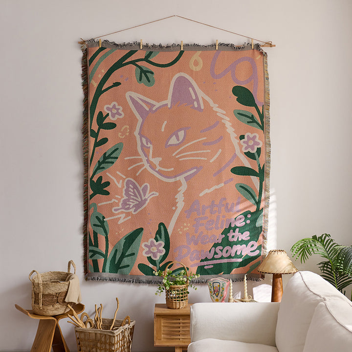Artistic Woven Tapestry Throw