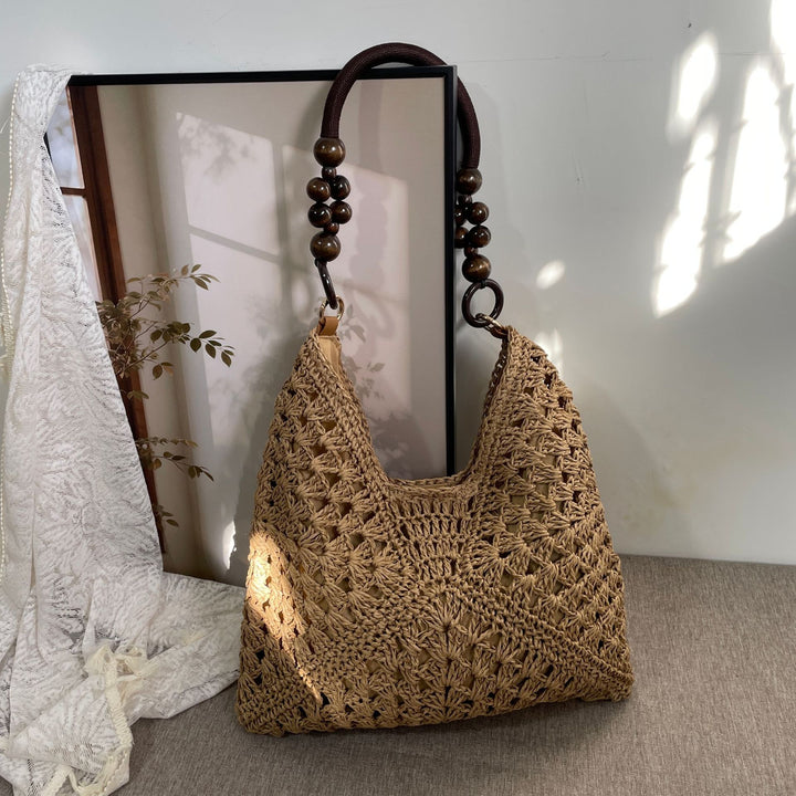 Hand-knotted tote bag with wooden handles Bowlift