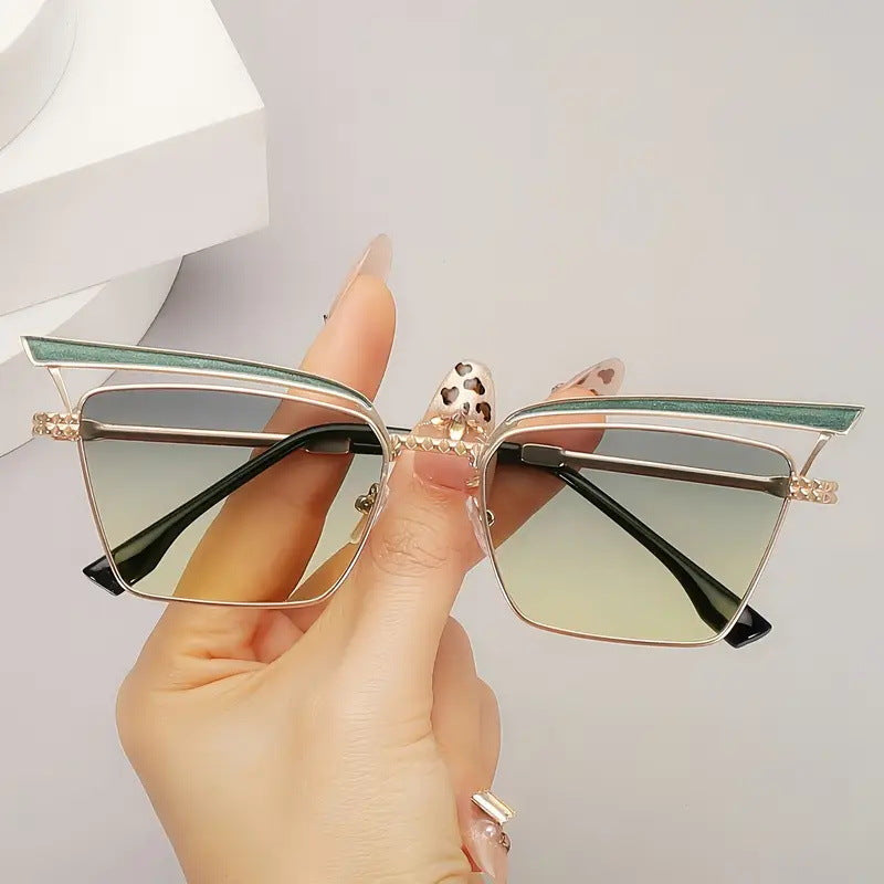 Women's square designer glasses with delicate metal frame Bowlift