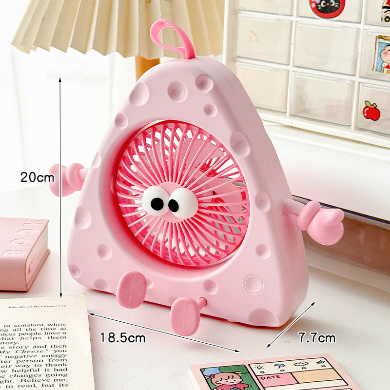 Ladies Portable Mini Table Fan with Cute Character Design Bowlift