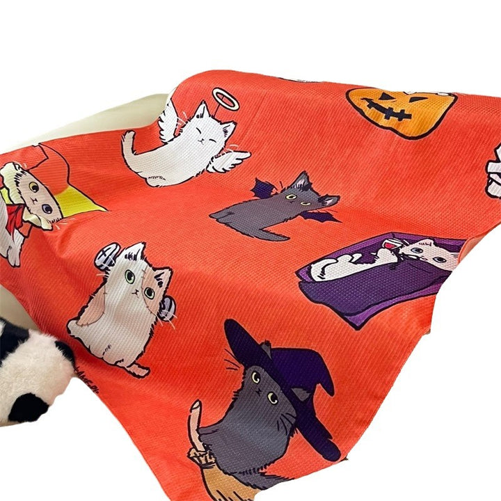 Cartoon Cat-Themed Cozy Throw Blanket