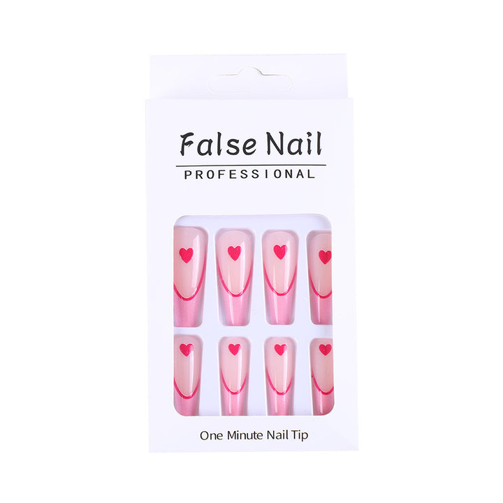 Artificial nails with romantic heart design Bowlift