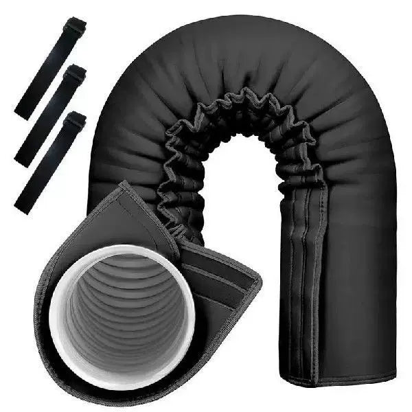 Unisex one size insulated flexible exhaust pipe sleeve with Velcro safety strap for portable air conditioners and dryers Bowlift