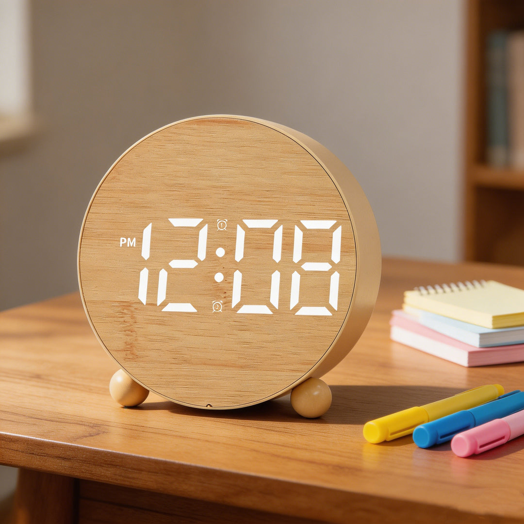 Digital Alarm Clock with Large LED Display and Gentle Alarm Function Bowlift