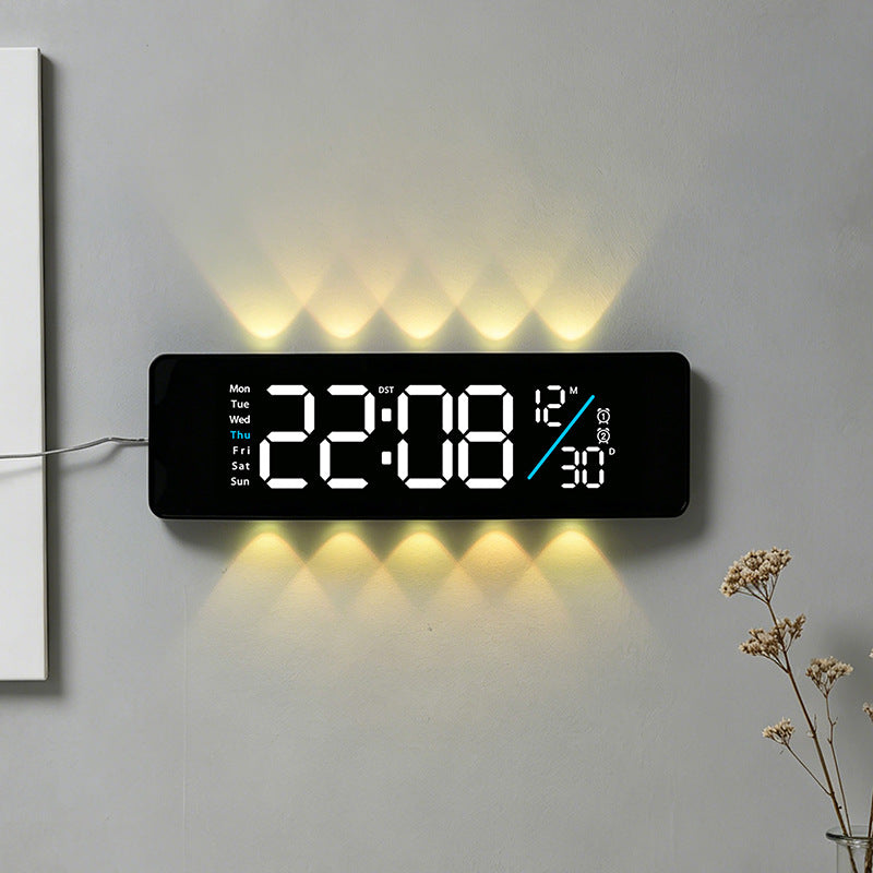Digital display alarm clock with weekday display and temperature Bowlift