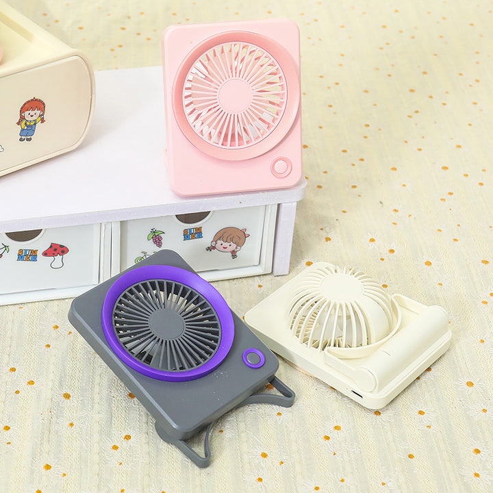 Ladies Portable Mini Table Fan with USB Port and Flexible Tilt Bowlift