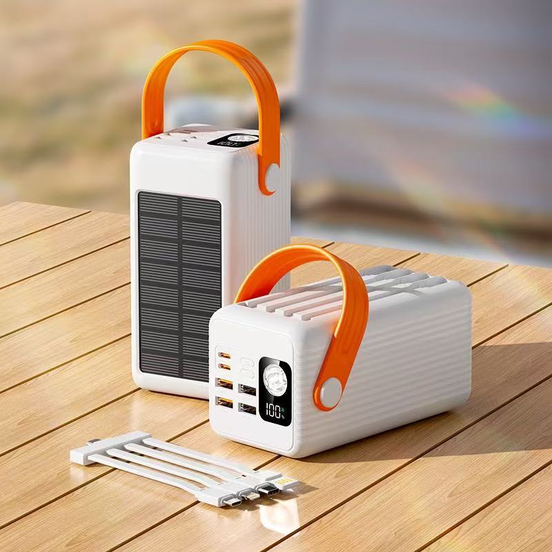 Portable Solar Power Bank with Integrated LED Light and Fast Charging Function Bowlift