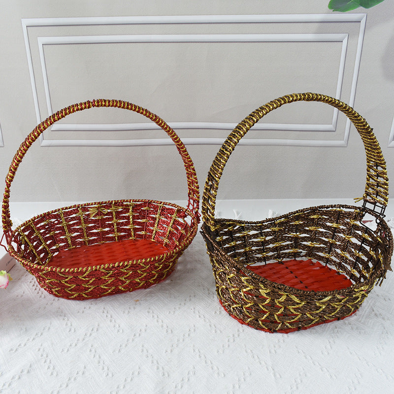 Colorful Decorative Woven Basket Bowlift