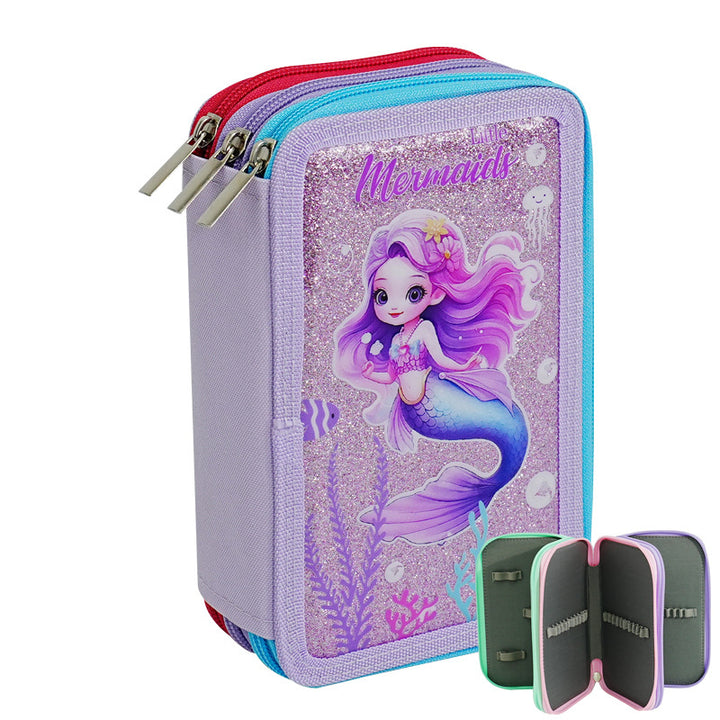 Dinosaur-Themed Dual-Zipper Pencil Case Bowlift