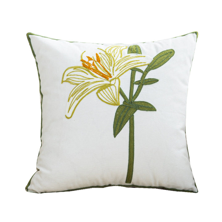 Women Decorative Cushion Cover with Fine Floral Embroidery Bowlift