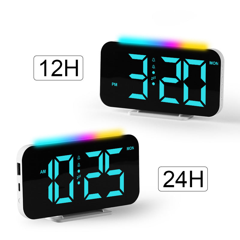 Digital radio alarm clock with large LED digits Bowlift