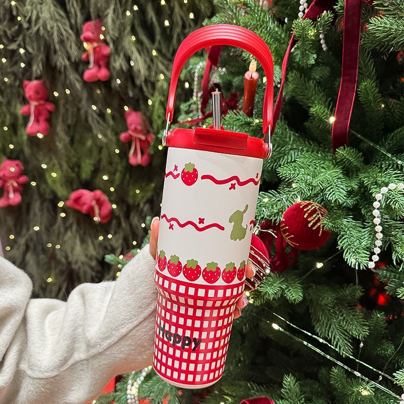 Ladies drinking cup with funny design and integrated straw Bowlift