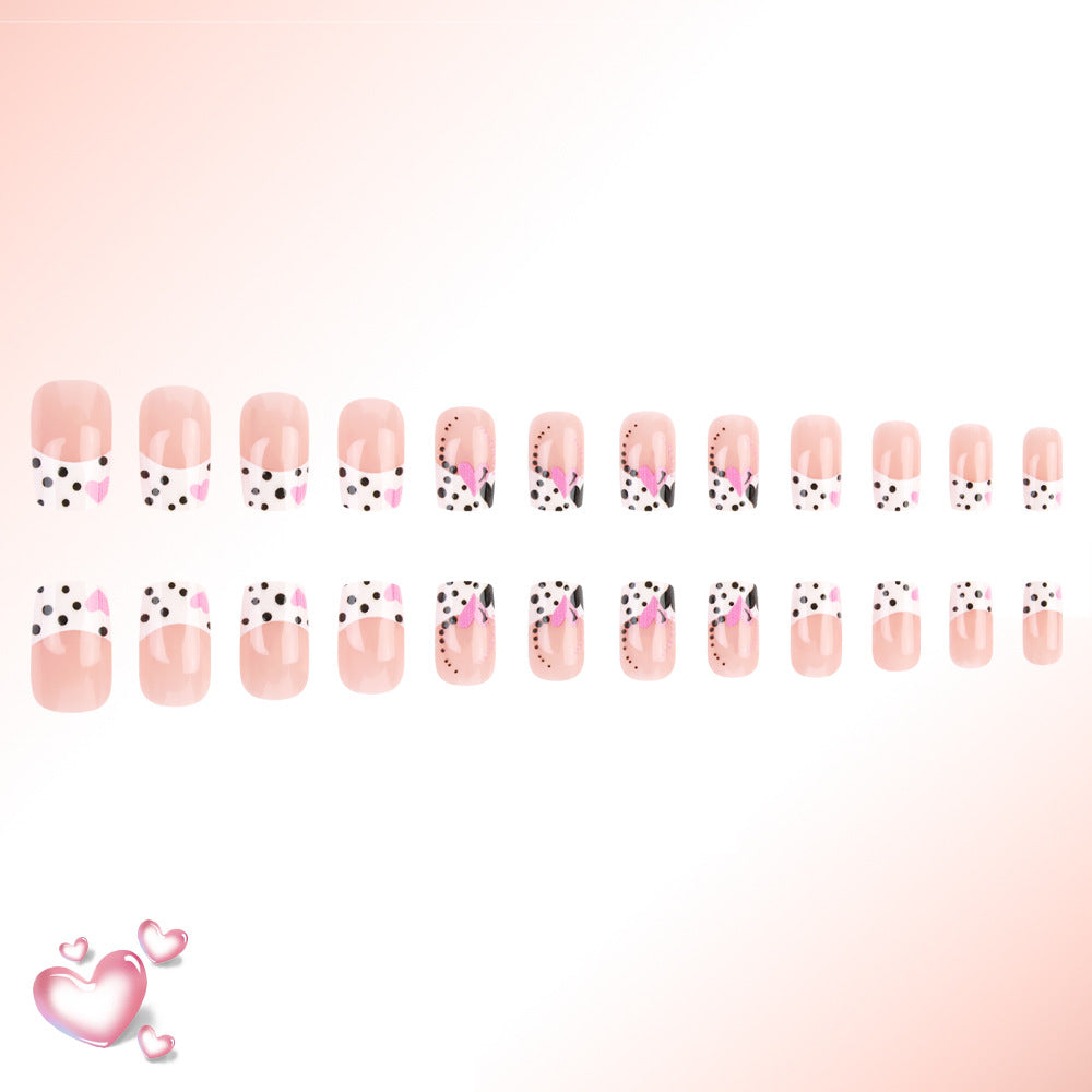 Decorative Heart-Patterned Press-On Nails Bowlift