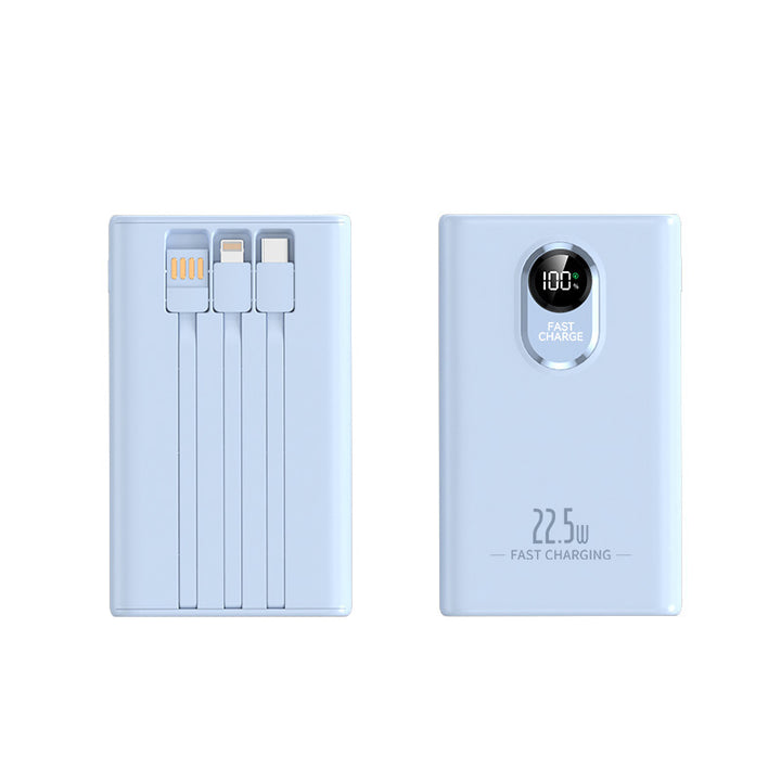 Portable power bank with integrated multifunction charging cable and LCD display Bowlift