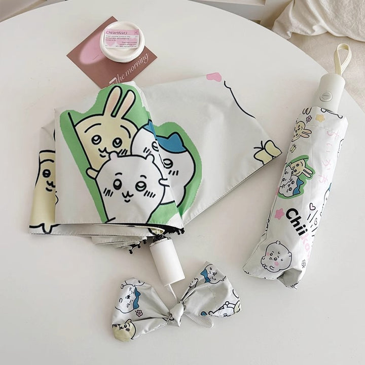 Women's Foldable Umbrella with Cute Cartoon Designs Bowlift