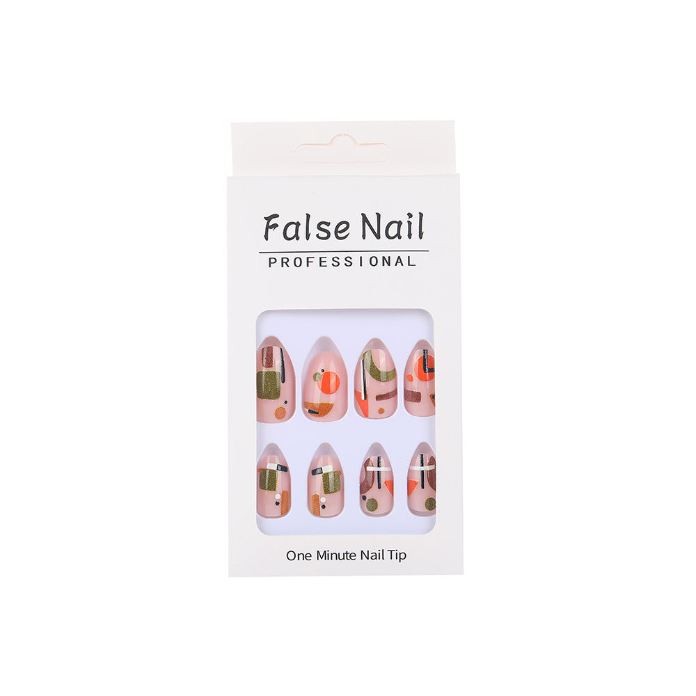 Artificial nails with geometric design Bowlift