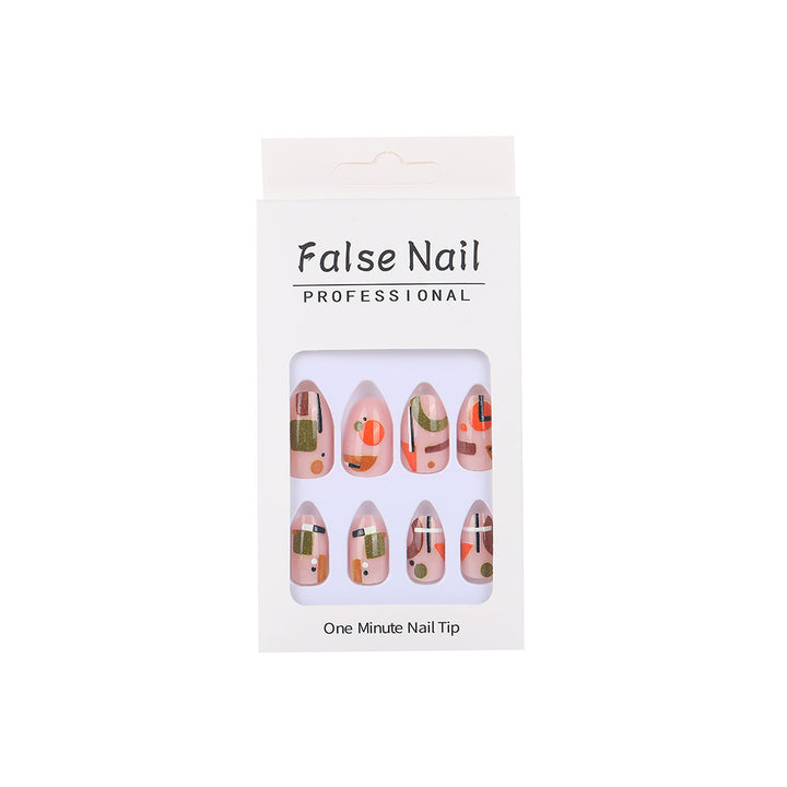 Artificial nails with geometric design Bowlift