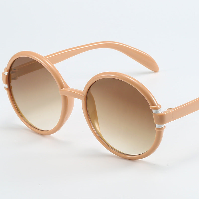 Women's round sunglasses in trendy leopard pattern with UV protection Bowlift