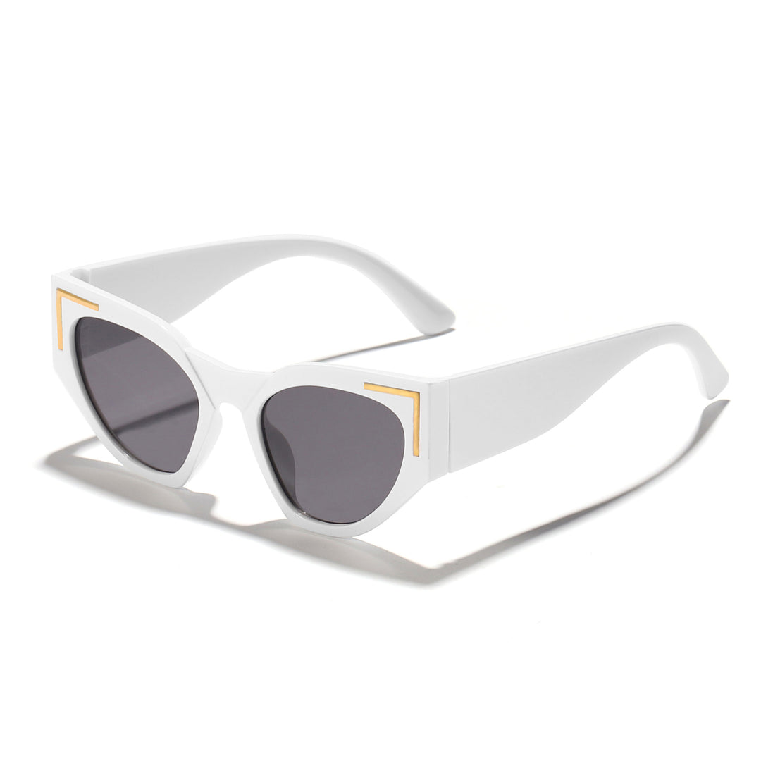 Women's Creative Cat-Eye Sunglasses with Transparent Frame and Brown Lenses Bowlift